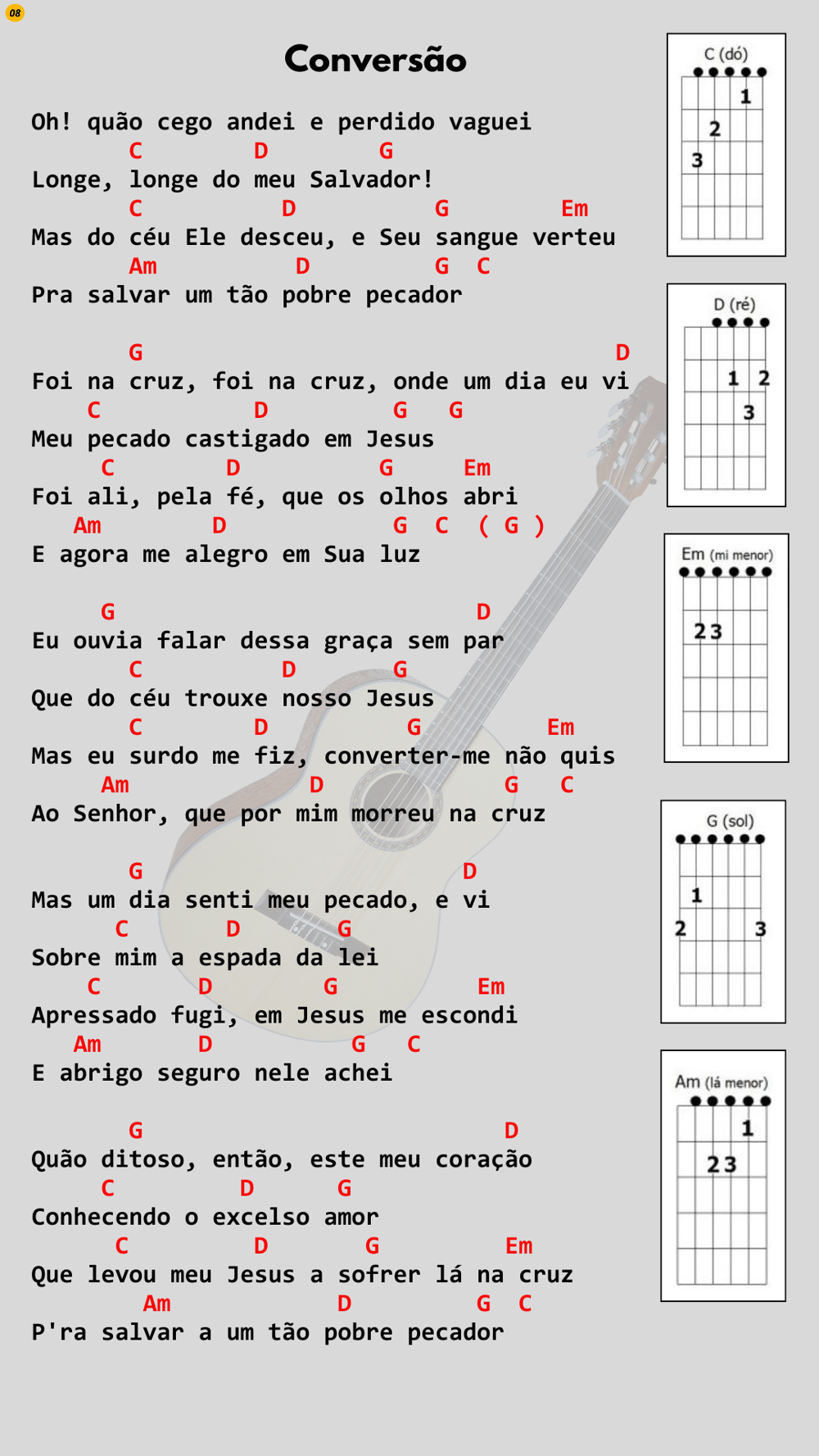 Prévia da cifra: Conversão